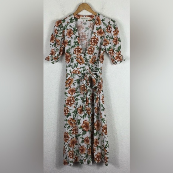 Happy Nature linen wrap dress NWOT size M - Picture 8 of 10
